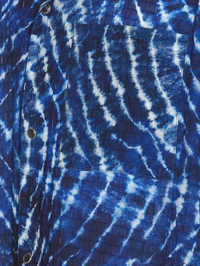 Shop Marcelo Burlon County Of Milan Aop Soundwaves Hawaii Shirt In Azul