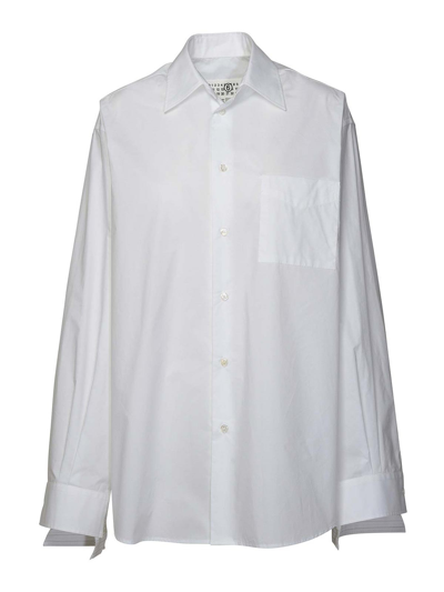 Shop Mm6 Maison Margiela Oversized Striped Shirt In White