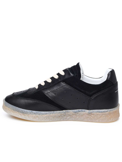 Shop Mm6 Maison Margiela Leather Sneakers In Negro