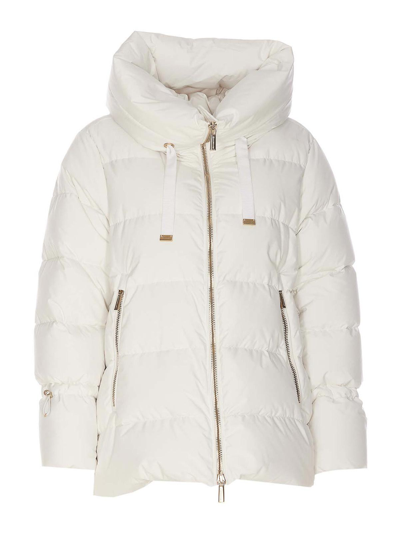 Moorer Puffer Jacket With Elegant Hood And Premium Insulation In White