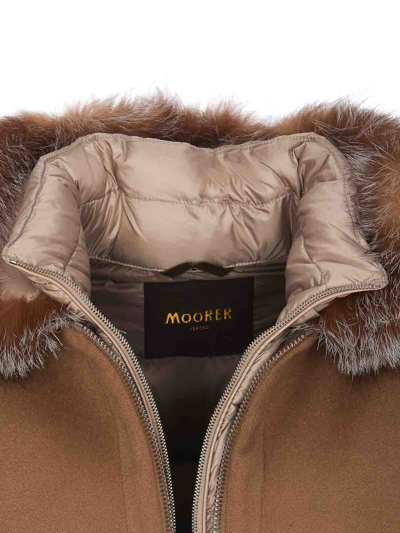 Shop Moorer Pegaso Down Jacket In Beige