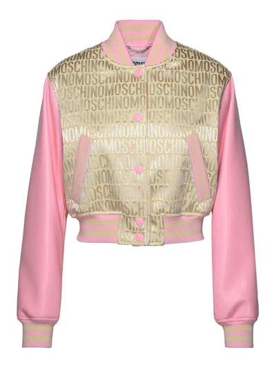 Shop Moschino Bomber Jacket In Cream