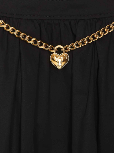 Shop Moschino Heart Lock Skirt In Black