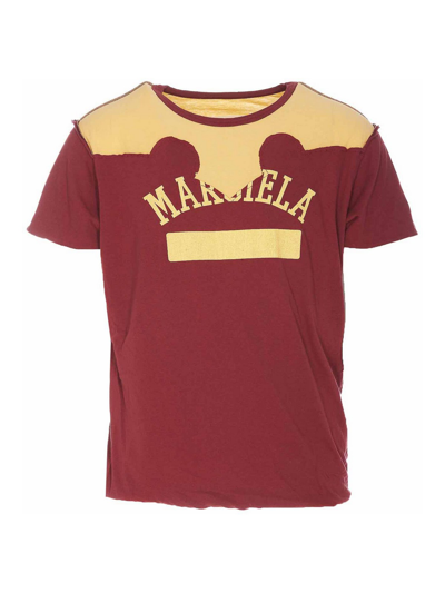 Shop Maison Margiela Logo T-shirt In Red