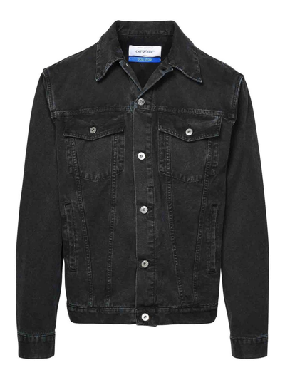 Off-white Off White Canvas Jacket With Logo Embroidery In Black