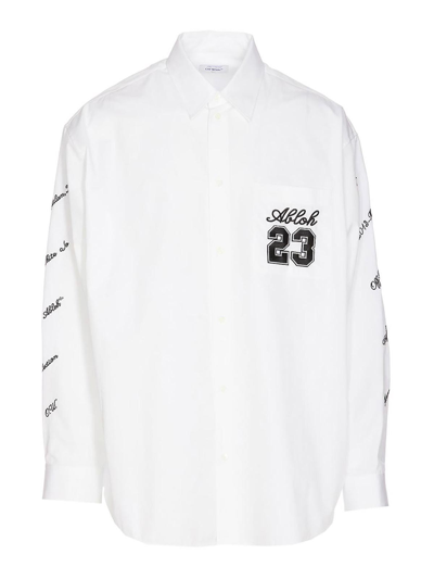 Shop Off-white 23 Logo Oversize Shirt In White