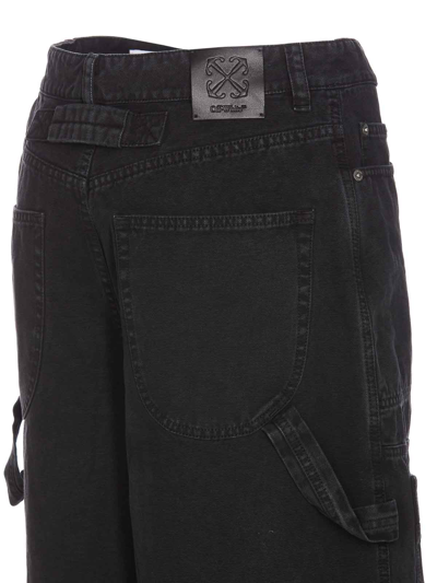Off-white Carpenter Canvas Pants In Men In Black