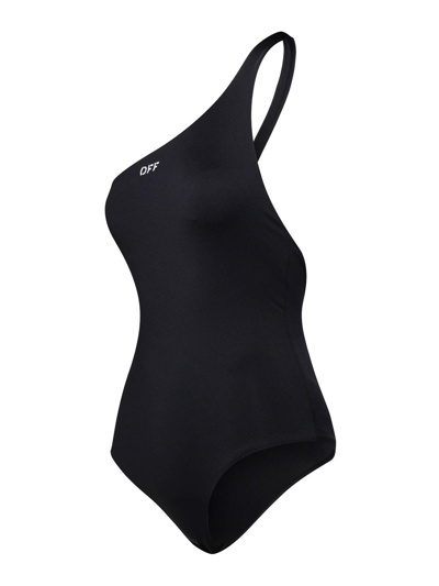Shop Off-white One-shoulder One-piece Swimsuit In Black
