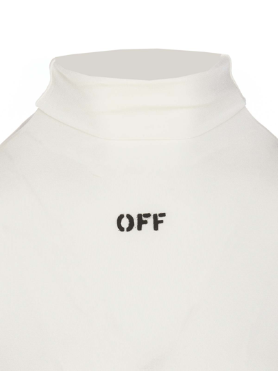 Shop Off-white Off Stamp Logo Short Sleeves Sweater In Blanco