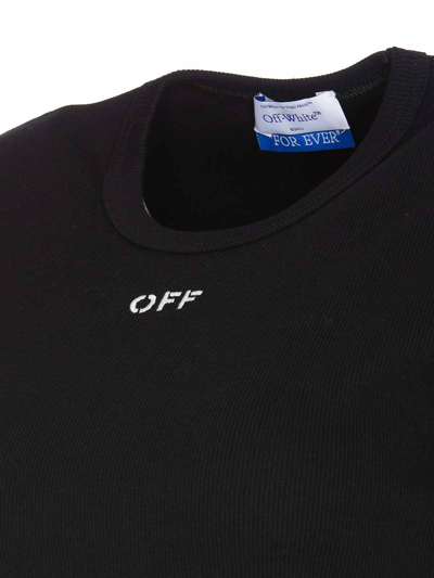 Off-white Off White Off Stamp Rib Basic Tee Black White In Black
