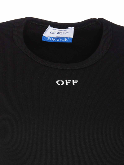 Off-white Off White Off Stamp Rib Basic Tee Black White In Black