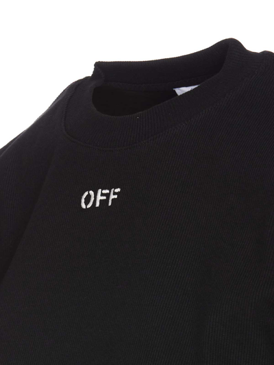 Shop Off-white Off Stamp Logo Cropped T-shirt In Negro