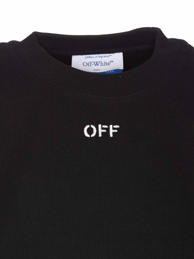 Shop Off-white Off Stamp Logo Cropped T-shirt In Negro