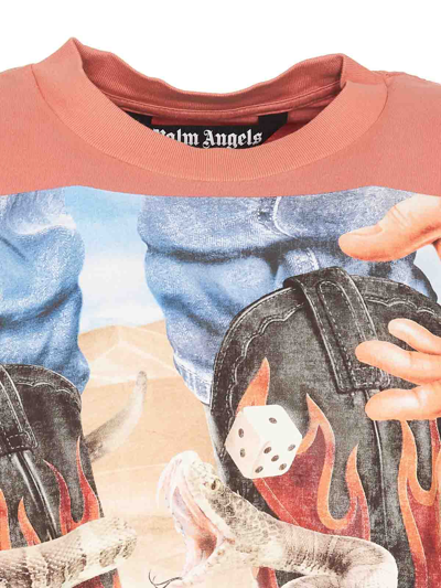 Shop Palm Angels Dice Game T-shirt In Nude & Neutrals