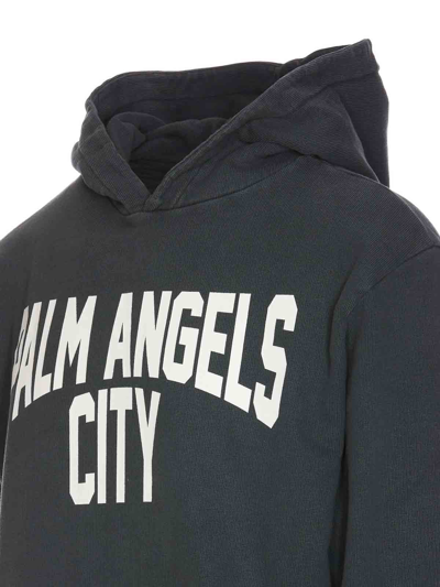 Shop Palm Angels Pa City Washed Hoodie In Grey