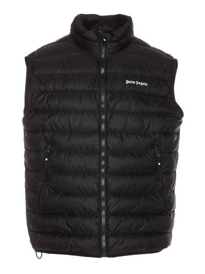 Shop Palm Angels Classic Logo Padded Vest In Negro