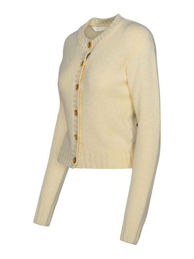 Shop Palm Angels Cardigan Curved Logo In White