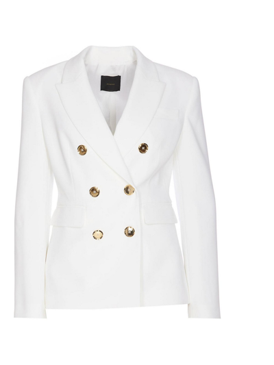 Pinko Peak-lapel Double-breasted Blazer In White