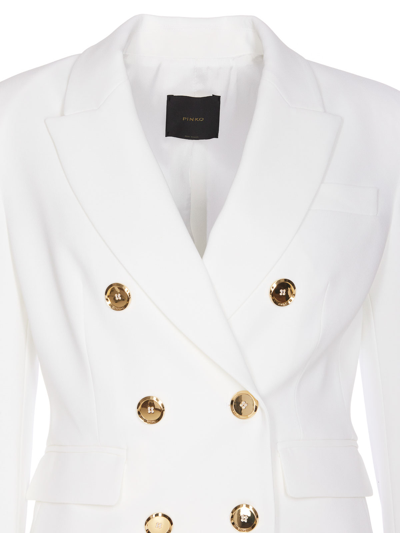 Pinko Peak-lapel Double-breasted Blazer In White