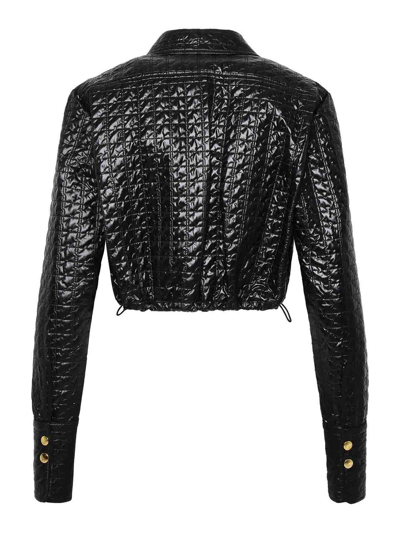 Patou Quilted Cropped Bomber Jacket In Black