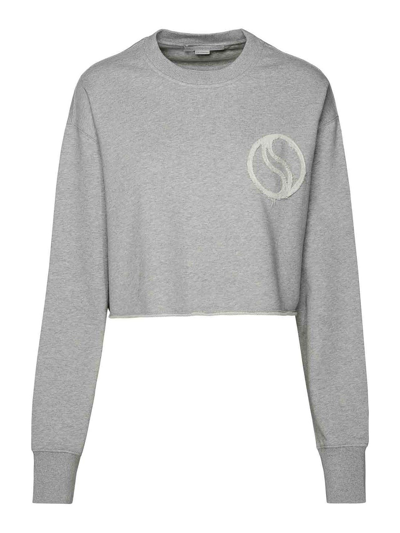 Shop Stella Mccartney Cropped Sweatshirt In Grey