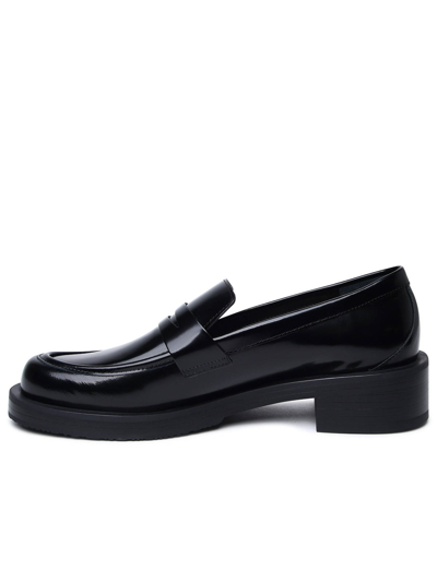 Shop Stuart Weitzman Leather Loafers In Black
