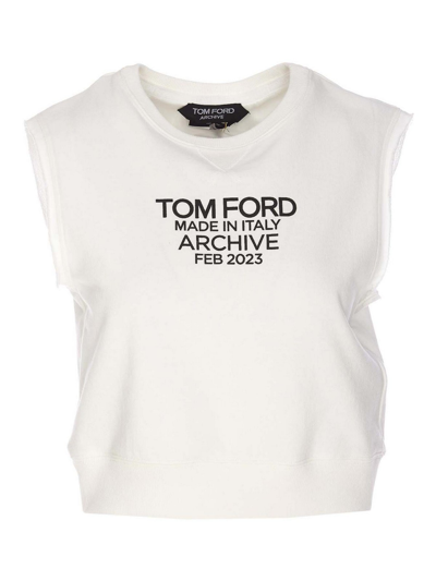 Shop Tom Ford Logo Top In White