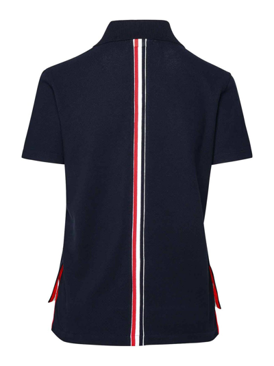 Thom Browne Cotton Pique Polo Shirt Dress In Dark Blue