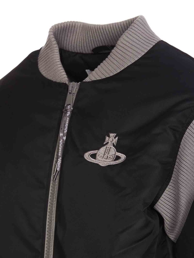 Vivienne Westwood Bomber Jacket With Logo In Black