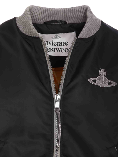Vivienne Westwood Bomber Jacket With Logo In Black