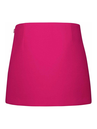 Shop Versace Fuchsia Silk Blend Miniskirt