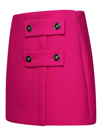 Shop Versace Fuchsia Silk Blend Miniskirt