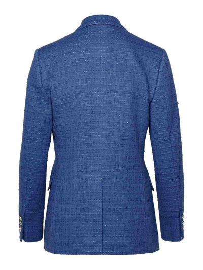 Shop Versace Blazer In Blue