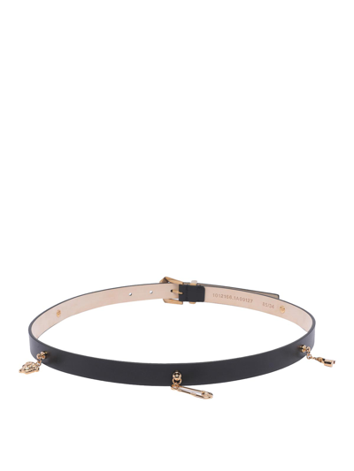 Versace Medusa Heritage Charms Belt In Black