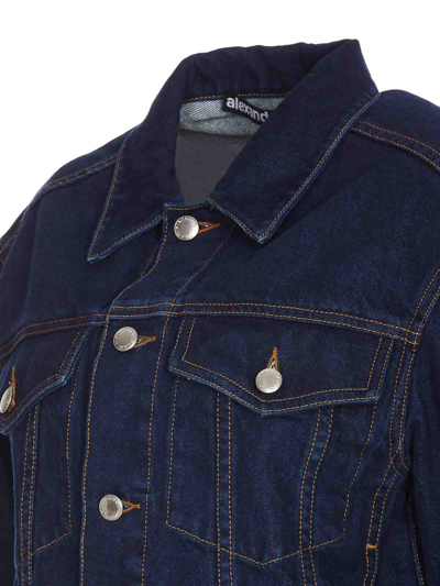 Shop Alexander Wang Crystal Denim Jacket In Blue