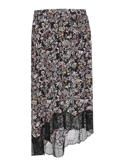 Zadig & Voltaire Zadig&voltaire Black Multicolour Silk Skirt In Black