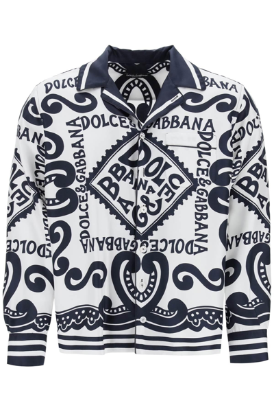 Shop Dolce & Gabbana Pajama Shirt With Marina Print