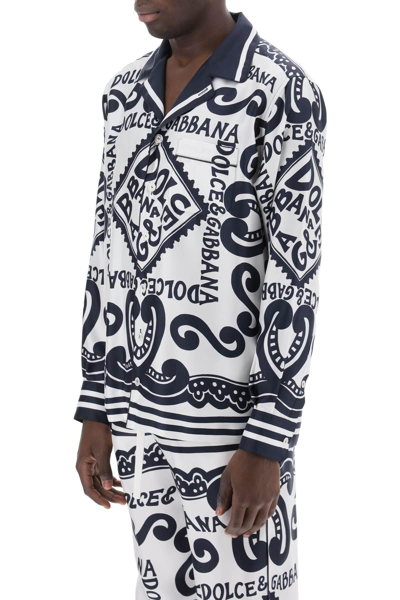 Shop Dolce & Gabbana Pajama Shirt With Marina Print