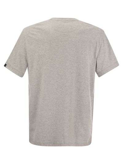 Fay Cotton T-shirt With Contrasting Color Collar