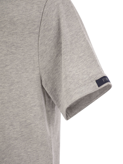 Fay Cotton T-shirt With Contrasting Color Collar