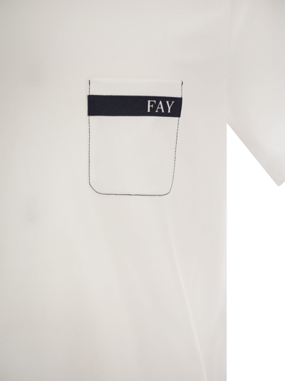 Shop Fay Cotton T Shirt With Pocket