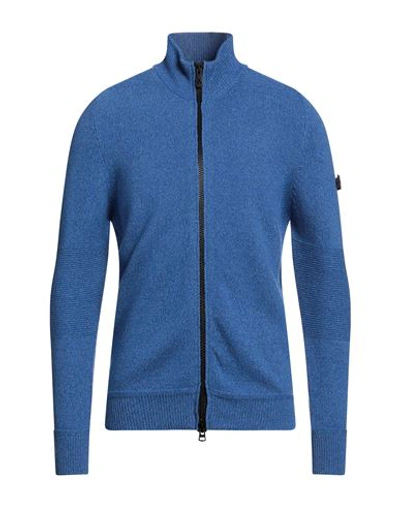 Shop Peuterey Man Cardigan Blue Size M Wool, Polyamide
