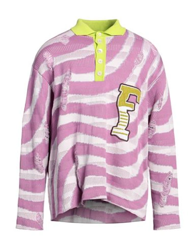 Shop 87 Avril 90 Man Sweater Mauve Size L Cotton In Purple