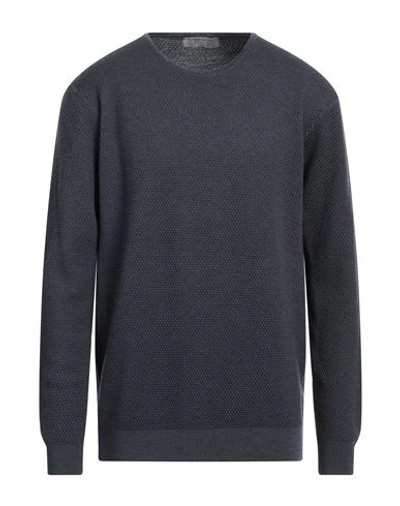 Shop Privati Man Sweater Midnight Blue Size 3xl Merino Wool
