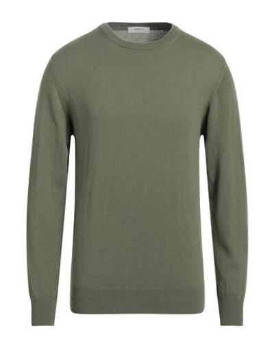 Shop Alpha Studio Man Sweater Military Green Size 44 Cashmere