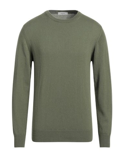 Alpha Studio Man Sweater Military Green Size 42 Cashmere In Green