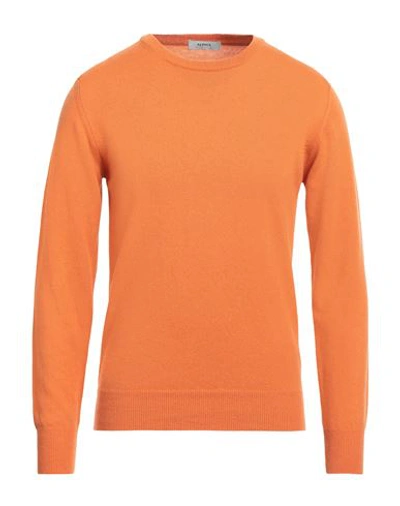 Shop Alpha Studio Man Sweater Orange Size 46 Cashmere