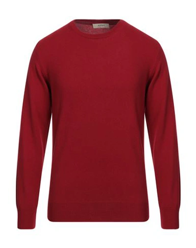 Shop Alpha Studio Man Sweater Brick Red Size 42 Cashmere
