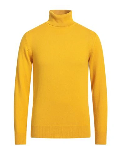 Shop Alpha Studio Man Turtleneck Ocher Size 44 Cashmere In Yellow