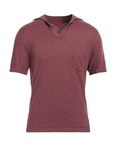 Shop Isaia Man Sweater Garnet Size Xl Silk, Cashmere In Red